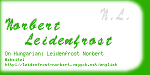 norbert leidenfrost business card